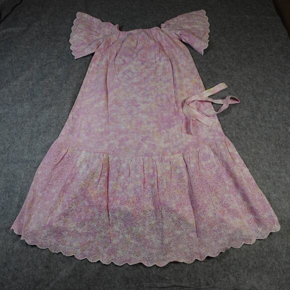 Sundress Revolve Dress Womens One Size NWT Sandra Eyelet Tie and Dye Belted Midi - Picture 4 of 10